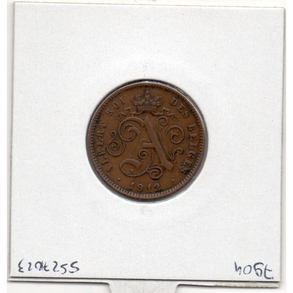Belgique 2 centimes 1912 en français TTB, KM 64 pièce de monnaie