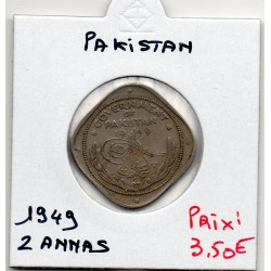 Pakistan 2 annas 1949 TB, KM 4 pièce de monnaie