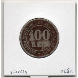 Brésil 100 reis 1883 B, KM 477 pièce de monnaie