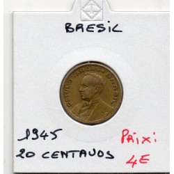 Brésil 20 centavos 1945 TTB, KM 556a pièce de monnaie