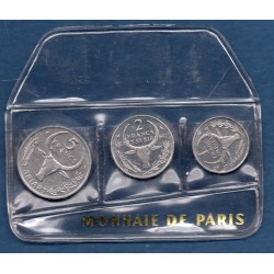 Madagascar 3 essais 1 et 2 francs 1965 essai 5 francs 1966 pièce de monnaie