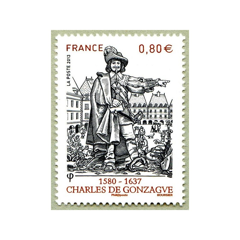 Timbre France Yvert No 4745 Place Ducale, Charleville Mézières, Charles de Gonzague