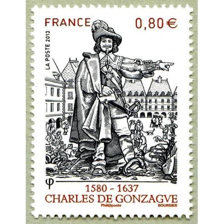 Timbre France Yvert No 4745 Place Ducale, Charleville Mézières, Charles de Gonzague