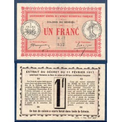 Senegal AOF Pick 2b, Billet de banque de 1 Franc 11.2.1917