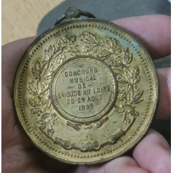 Medaille Brioude Concours musical 1898 Bronze Poincon Corne