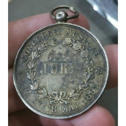 Medaille VIlle Denain Concours musical 1891 Argent