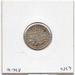 50 centimes Semeuse Argent 1908 TTB-, France pièce de monnaie