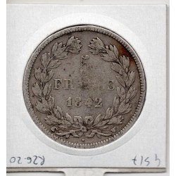 5 francs Louis Philippe 1842 W Lille B, France pièce de monnaie