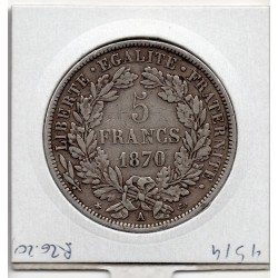 5 francs Cérès avec légende 1870 A TTB-, France pièce de monnaie