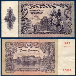 Autriche Pick N°128, TTB- Billet de banque de 10 Schillings 1950