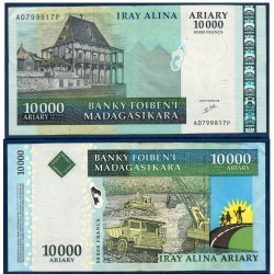 Madagascar P.92a, TTB, Billet de 10000 Ariary 2007 Palais