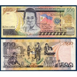 Philippines Pick N°196a, TTB Billet de banque de 500 Piso 2001-2005
