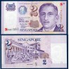 Singapour Pick N°45, Billet de banque de 2 Dollar 2000