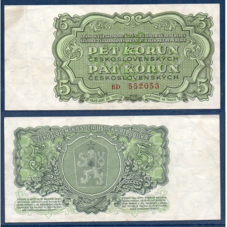 Tchécoslovaquie Pick N°82b, TTB Billet de banque de 5 Korun 1961