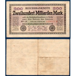 Allemagne Pick N°121a, TTB Billet de banque de 200 Milliards Mark 1923