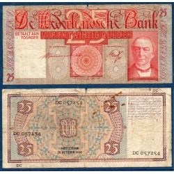 Pays Bas Pick N°50, Billet de Banque de 25 gulden 1938