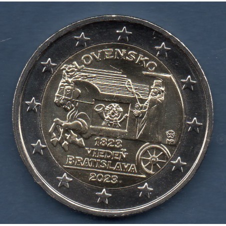 2 euro commémorative Slovaquie 2023 Service postal express Vienne Bratislava piece de monnaie €