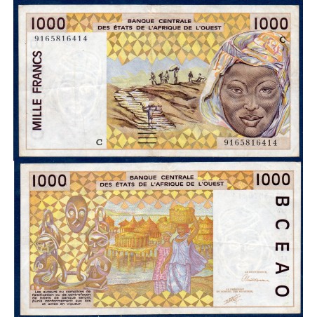 BCEAO Pick 311Ca pour le burkina Faso, TTB Billet de banque de 1000 Francs CFA 1991