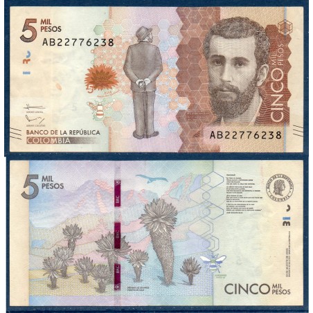 Colombie Pick N°459a, TTB Billet de banque de 5000 Pesos 2015