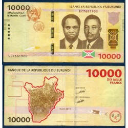 Burundi Pick N°54a, TTB Billet de banque de 10000 Francs 2015