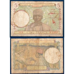 AOF Pick 26, B Billet de banque de 5 Francs CFA 2.3.1943