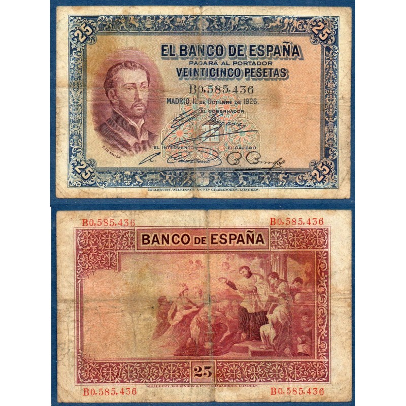 Espagne Pick N°71a, B Billet de banque de 25 pesetas 1926