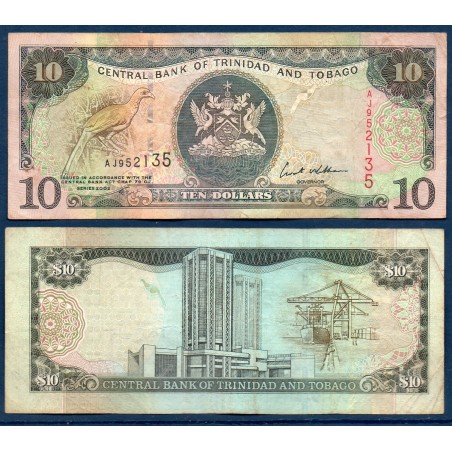 Trinité et Tobago Pick N°43, TB Billet de banque de 10 Dollars 2002