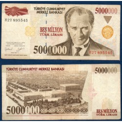 Turquie Pick N°210a, TB Billet de banque de 5000000 Lira 1997