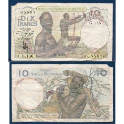 AOF Pick 37, B Billet de banque de 10 Francs 28.10.1954