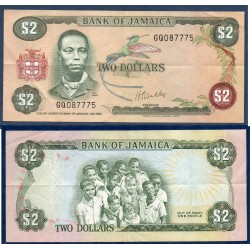 Jamaique Pick N°60b, TTB Billet de banque de 2 dollars 1976