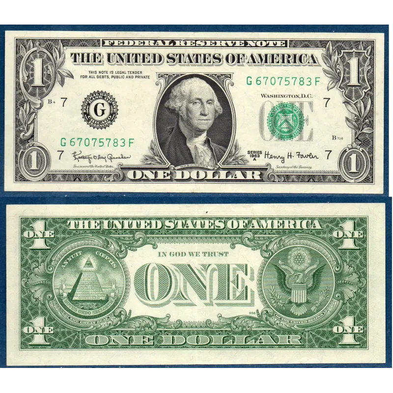 Etats Unis Pick N°443b, TTB Chicago Billet de banque de 1 Dollar 1969A Série E Etats Unis Pick N°443b, TTB Chicago Billet de banque de 1 Dollar 1969A Série E