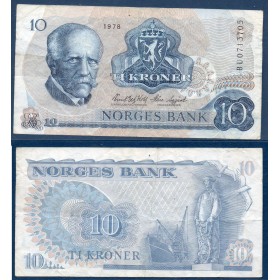 Norvège Pick N°36c, Billet de banque de 10 Kroner 1977-1984