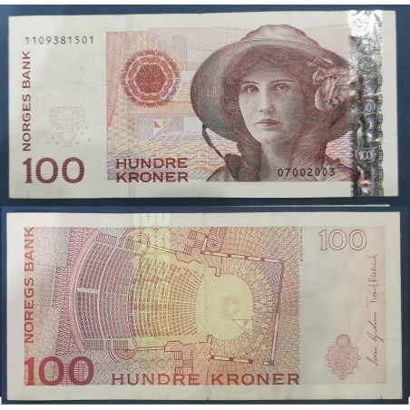 Norvège Pick N°49a, TTB Billet de banque de 100 Kroner 2003