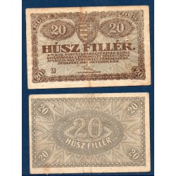 Hongrie Pick N°43, B Billet de banque de 20 Filler 1920