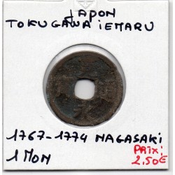 Japon Shoguna 1 mon Nagasaki revers 長 1767-1774 TTB,  KM C1 pièce de monnaie
