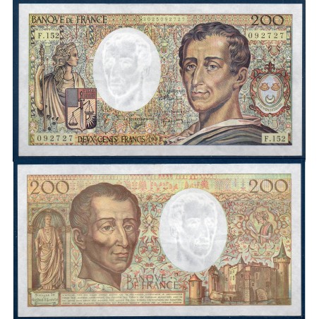 200 Francs Montesquieu TTB+ 1992 Billet de la banque de France