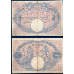 50 Francs Bleu et Rose B 22.8.1910 Billet de la banque de France