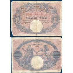 50 Francs Bleu et Rose AB 22.8.1908 Billet de la banque de France