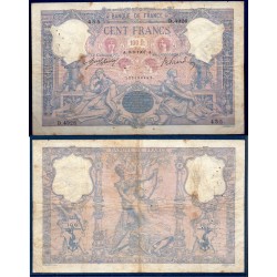 100 Francs Bleu et Rose B- 9.9.1907 Billet de la banque de France