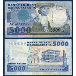 Madagascar Pick N°73a, TB Billet de banque de 5000 Francs - 1000 ariary 1988-1993