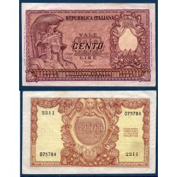 Italie Pick N°92a, TTB Billet de banque de 100 Lire 1944