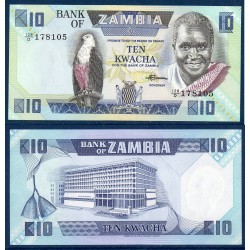 Zambie Pick N°26e, Billet de banque de 10 Kwacha 1980-1988