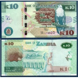 Zambie Pick N°58c, Neuf Billet de banque de 10 Kwacha 2020