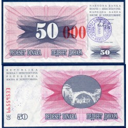 Bosnie Pick N°55h, Neuf Billet de banque de 50000 Dinara 1993