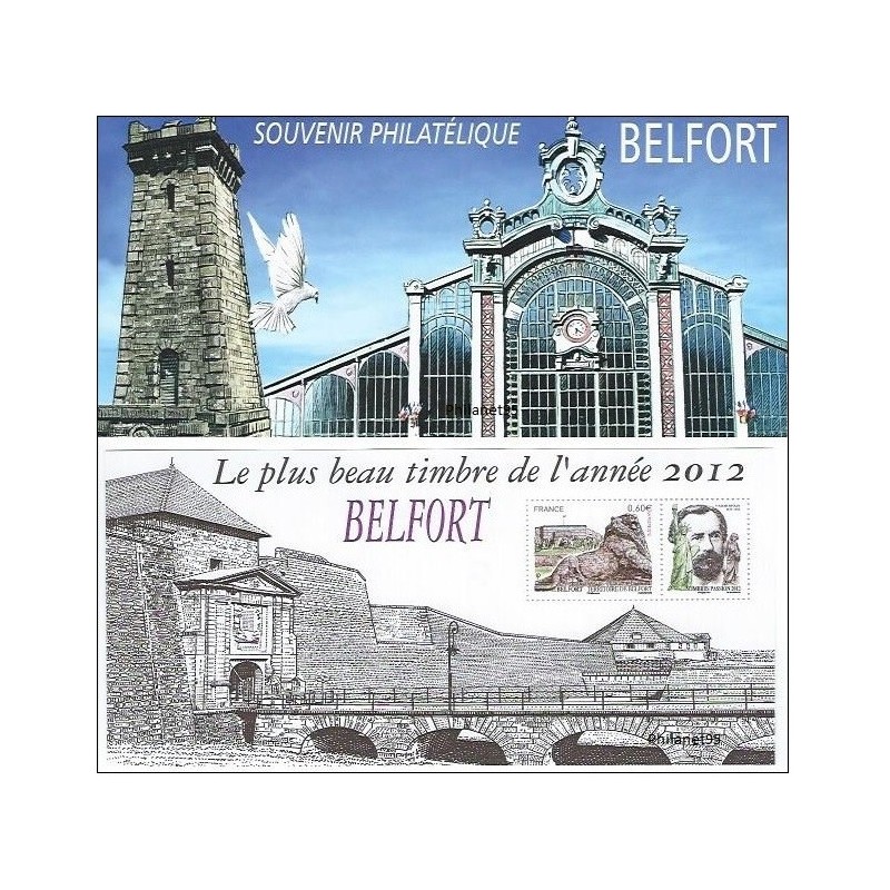 Bloc Souvenir Yvert 89 Belfort, plus beau timbre de l'année