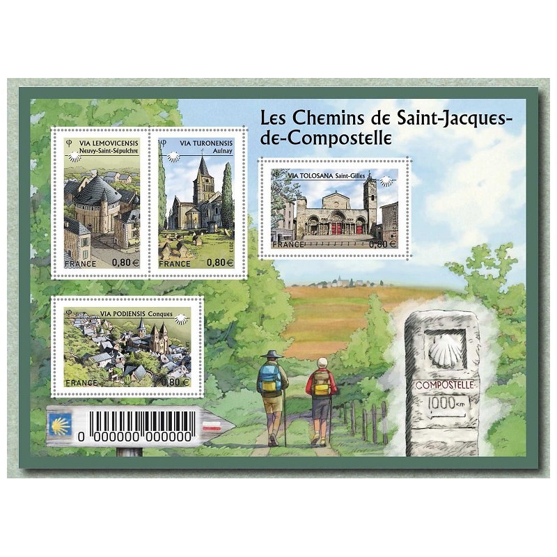 Bloc feuillet Yvert No F4725 France Les Chemins de Saint Jacques de Compostelle