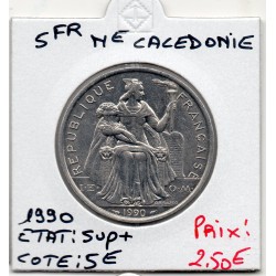 Nouvelle Calédonie 5 Francs 1990 Sup+, Lec 78 pièce de monnaie