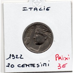 Italie 20 centesimi 1922 R Sup,  KM 44 pièce de monnaie