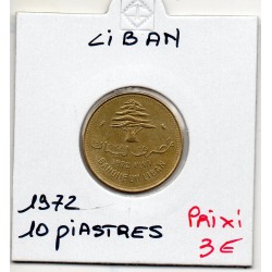 Liban 10 piastres 1972 Spl, KM 26 pièce de monnaie