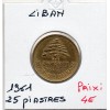 Liban 25 piastres 1962 Sup, KM 16.2 pièce de monnaie